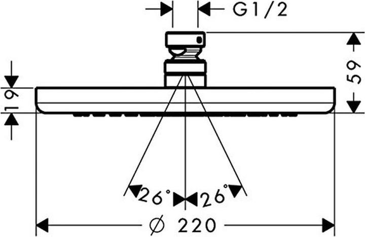 Actual product image hansgrohe Overhead shower CROMA 220 AIR 1jet (1 Beam types, 19 l/min)