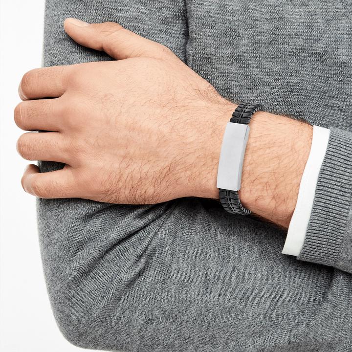 Produktbild S.Oliver Armband (21 cm, Edelstahl, Leder)