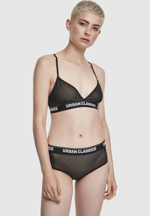 Actual product image Urban Classics Ladies Triangle Tech Mesh Logo Bra (Single pack, XS)