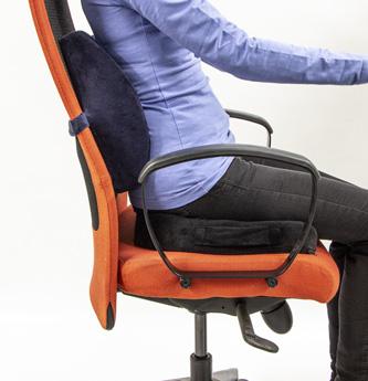 Produktbild Powerone Orthopädisches Kissen, druckfeste Kunststoffspitze, ergonomisch, schwarz, Memory-Schaum