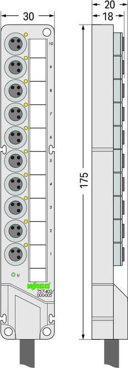 Actual product image Wago Sensor/actuator box passive M8-Vert