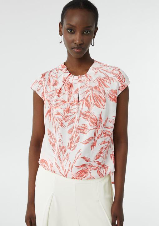 Actual product image Comma Bluse Gemusterte Satin-Bluse mit Raffung (38)