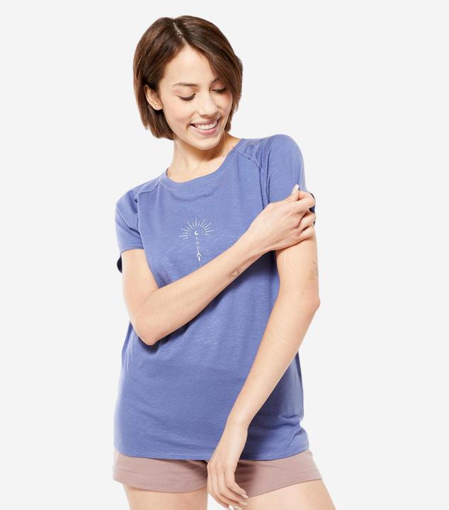 Immagine prodotto Kimjaly T-shirt Yoga 100 donna in cotone organico/lyocell - blu (S)