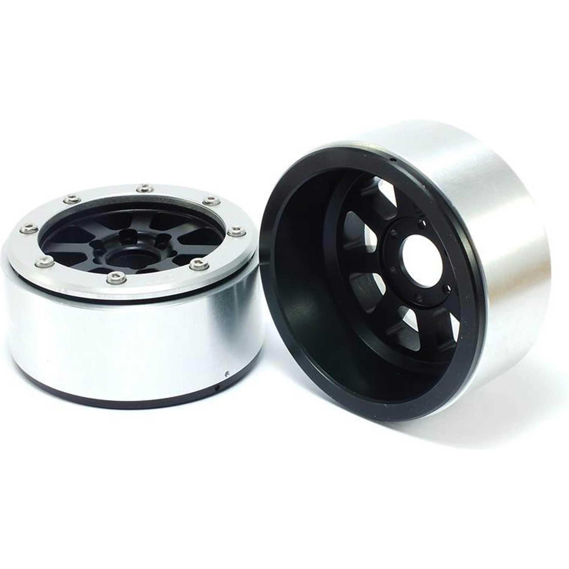 Thumbnail - Metsafil beadlock wheels hammer schwarz/silber 1.9 (2 st.) ohne radnabe