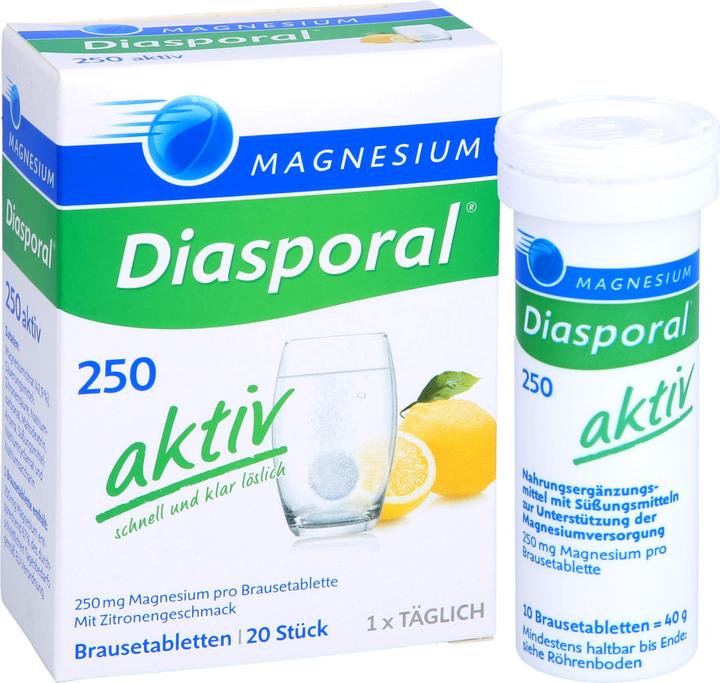 Produktbild magnesium diasporal Magnesium-Diasporal 250 aktiv Brausetabletten, 20 St. Tabletten (20 Stk., Brausetablette)