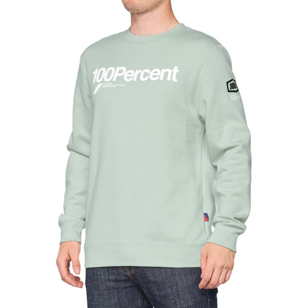 100%, Herren, Pullover, Manifesto Sweatshirt pale aqua S, Weiss, Blau, (S)