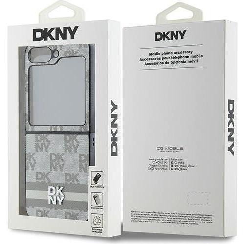 Thumbnail - DKNY DKHCZF6PCPTSSE Z Flip6 F741 beżowy/beige Chequered Pattern Printed Stripes (Samsung Galaxy Z Flip6), Smartphone Hül...