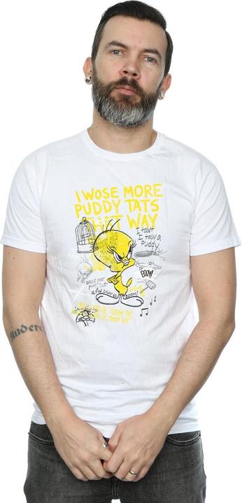 Actual product image Looney Tunes Mens More Puddy Tats Tweety Cotton T-Shirt (XL)