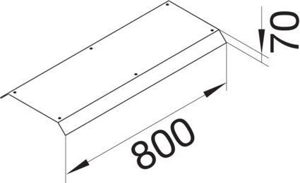 Actual product image Hager TEH AKB83000702 Blank cover 2-sided 800mm 45Â° made of sheet steel for floor trunking A