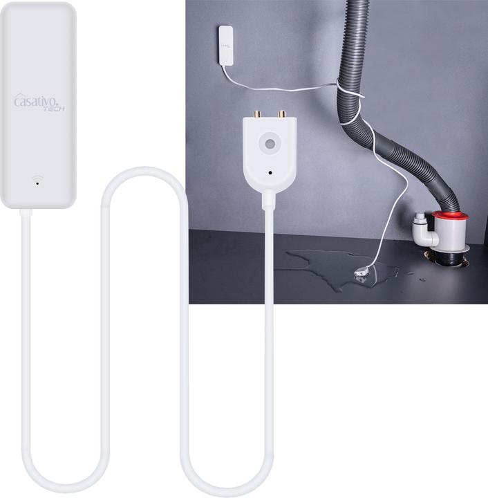 Produktbild Casativo WLAN-Wassermelder mit externem Sensor, App-Steuerung