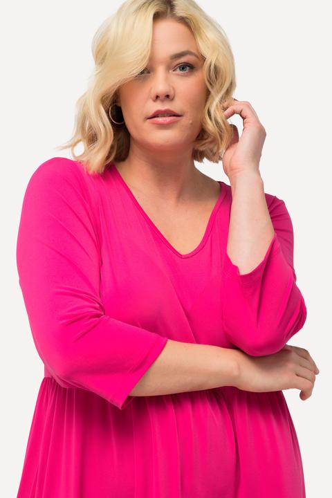 Produktbild Ulla Popken Jerseykleid, A-Linie, V-Ausschnitt, 3/4-Arm, Taschen (62)