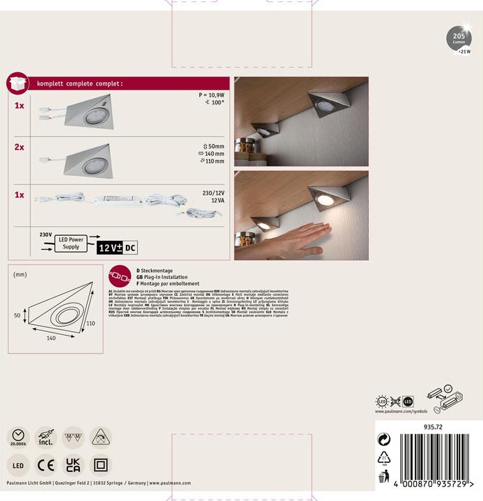 Produktbild Paulmann Möbelaufbauleuchte Set (170 lm)