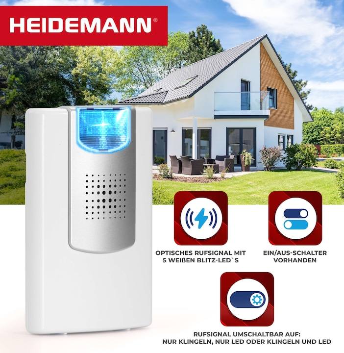 Actual product image Heidemann Wireless chime set HX Flashlight (with flashlight) (Wireless)