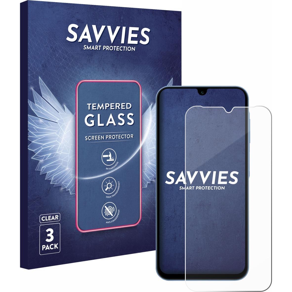 Savvies Panzerglas Schutzglas Displayschutz (3 Stück, Samsung Galaxy A15 5G), Smartphone Schutzfolie, Transparent