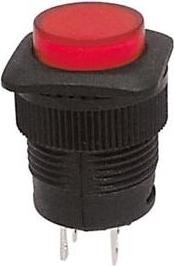 Image du produit Velleman Interrupteur à bouton-poussoir Off-On avec voyant rouge