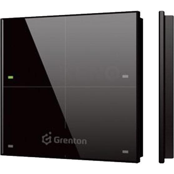 Grenton, Lichtschalter + Storenschalter, Touch Panel / 4 Touchfelder / Tf-Bus / Schwarze Glasfront