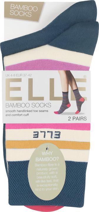 Produktbild Elle 2er Pack Bambus Socken Uni & Gemustert (2er Pack, 37 - 42)
