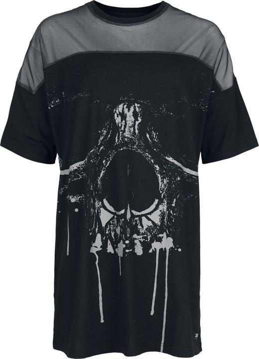 Produktbild Black Premium Oversized T-Shirt with Mesh & Skullprint (M)