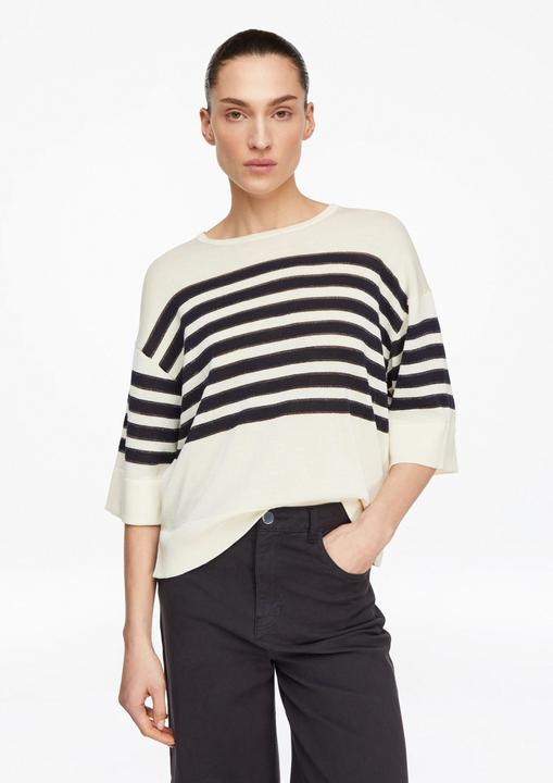 Actual product image Comma Strickpullover Gestreifter Feinstrickpullover mit dezentem Glitzergarn (L)