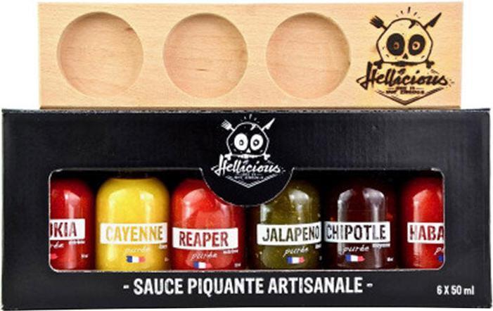 Hellicious Kit de purée de piment (6 x 50 ml) - Sauce piquante (700 g)
