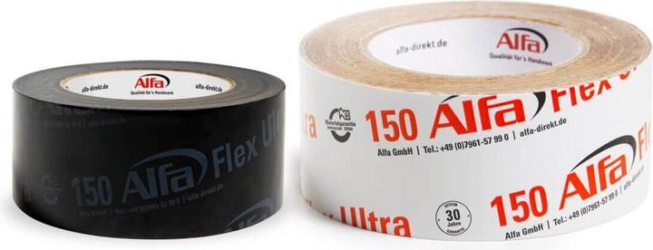 Produktbild Alfa Flex Ultra schwarz 150 mm x 25 m  Multiklebeband reissbar (150 mm)