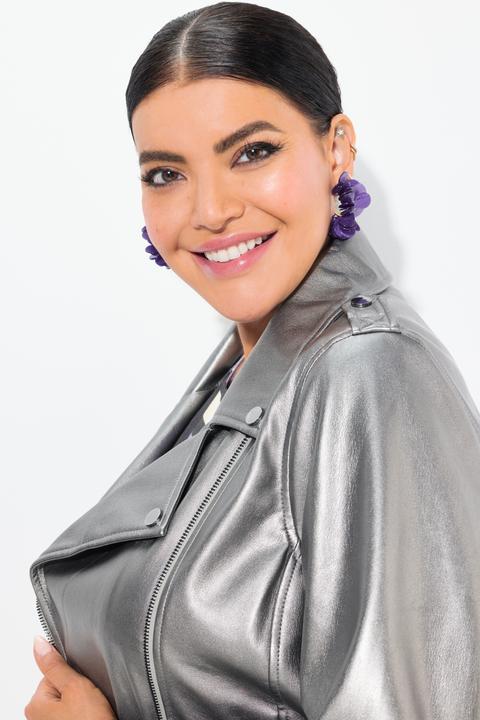 Produktbild Ulla Popken Bikerjacke, Lederoptik, Reverskragen, Komplettfutter (50, 52)