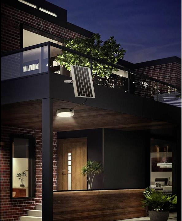 Actual product image Sygonix SY-5596934 Solar Wall Light with Motion Detector 10W Neutral White Grey (250 lm, IP44)