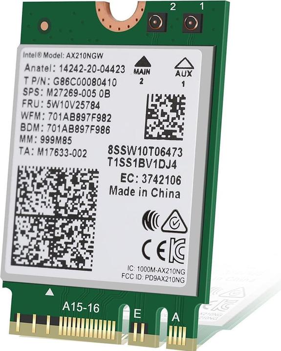Image du produit Intel Wi-Fi 6E AX210 - Adaptateur réseau - M.2 2230 - 802.11ac, 802.11ax (Wi-Fi 6) (M.2 Clé A, M.2 Touche E)
