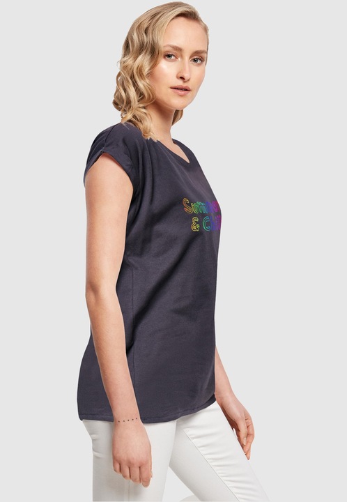 Actual product image Merchcode Ladies Summer And Chill Rainbow Extended Shoulder Tee - 113651 (S)