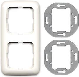 Kindermann Schalterrahmen 2-fach, Busch Jaeger, Reflex SI, alpinweiss, passend für Anschlussblenden