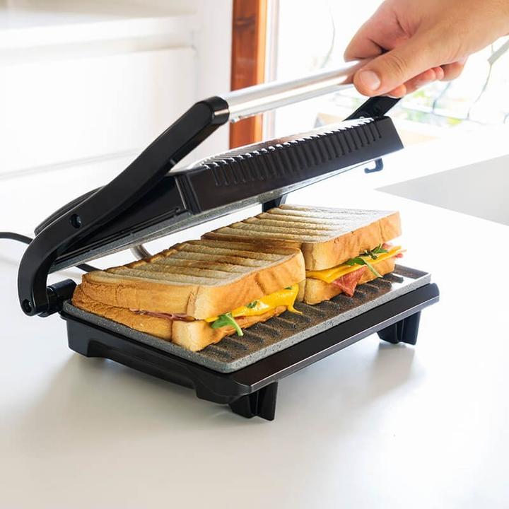 Produktbild Cecotec Appareil à Croque-Monsieur, Panini, Plancha Rock'nGrill (Noir/Argent)