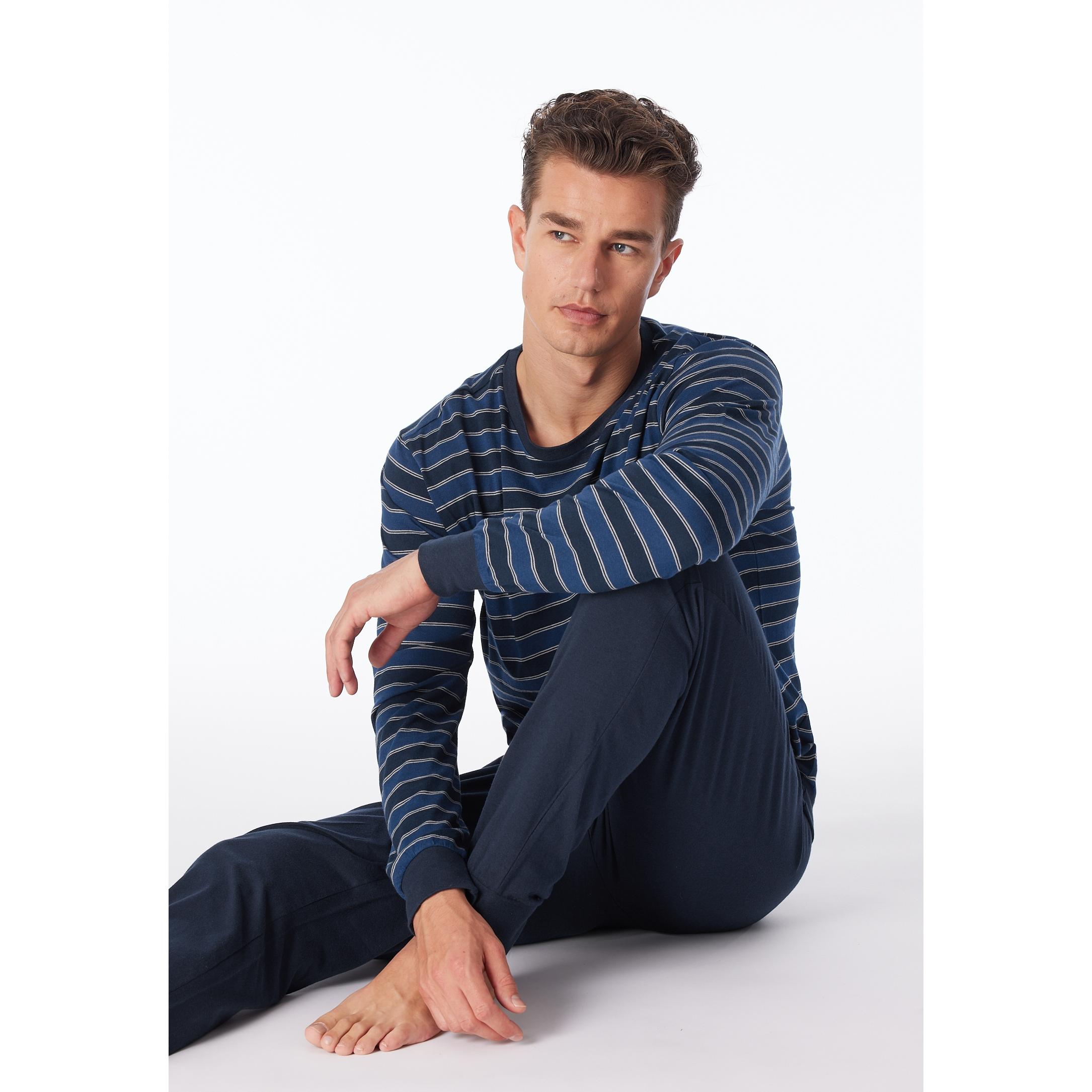 Thumbnail - Uncover by Schiesser, Herren, Pyjama, Basic Schlafanzug, Blau, (52)