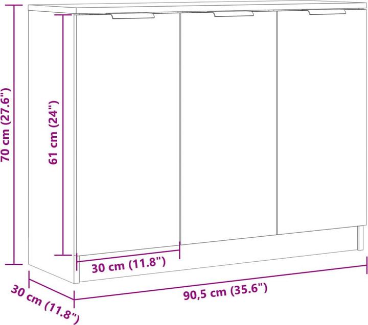 Image du produit vidaXL Sideboard (90.50 x 30 x 70 cm)