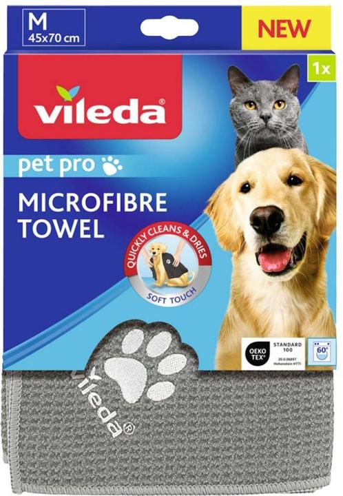 Produktbild Vileda Pet Pro Microfaser-Handtuch M (grau, Gr??e M, 45 x 70cm) (Katze, Hund)