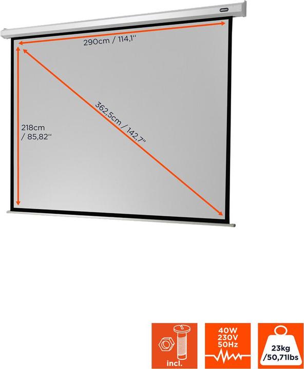Actual product image Celexon Economy electric screen - screen - ceiling mounting possible, suitable for wall mounting (142.52", 4:3)