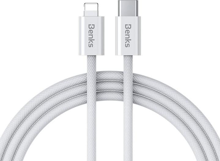 Benks D46 braided Type-C to Lightning fast charging cable 2m - White (2 m, USB 1.1, 60 W)