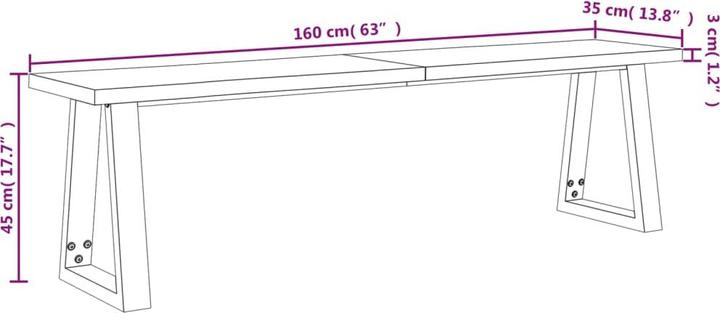 Image du produit vidaXL Bank (35 cm)