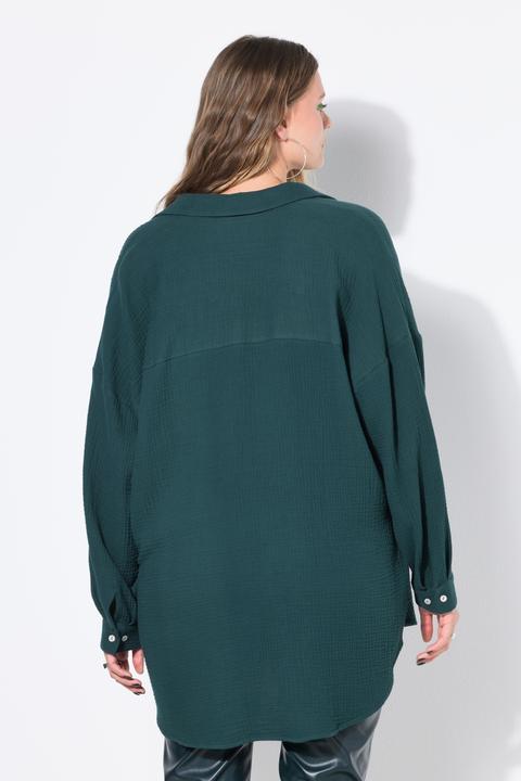 Image du produit Studio Untold Chemisier en mousseline, oversize. Col classique, manches longues (46, 48)