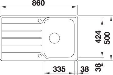 Actual product image Blanco Lemis 45 S-IF (Top-mounted sink, 86 cm, 50 cm)