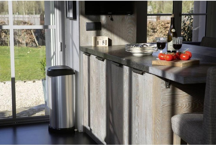 Produktbild Curver DECOBIN Abfalleimer 40L mit Drücker silber metallic (40 l)