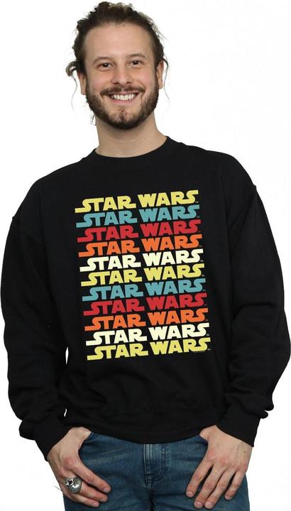 Actual product image Star Wars Mens Retro Repeat Logo Sweatshirt (M)