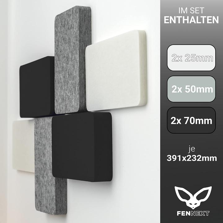 Image du produit Fennext 6-teiliges 3D Schallabsorber Wandpaneele Starterset (6 pcs)