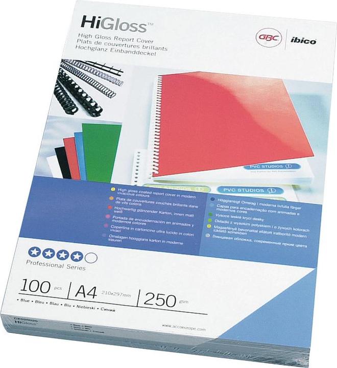 Produktbild GBC HiGloss Umschlagmaterial blau/weiss