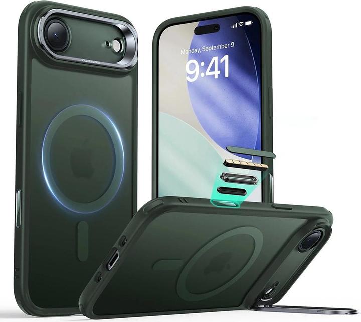 Produktbild ESR - Classic Hybrid HaloLock Kickstand - iPhone 17 Air - Frosted Green (Apple iPhone 17)