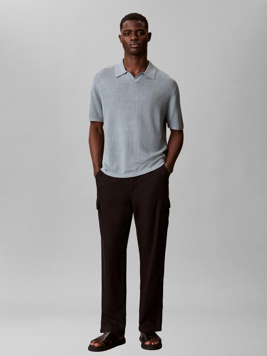 Image du produit Calvin Klein Linen Blend Short Sleeve Polo Jumper (XL)