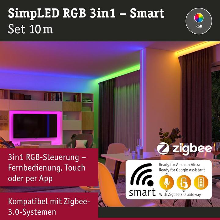 Image du produit Paulmann SimpLED LED Stripe Set (RGB, 1000 cm, Intérieur)