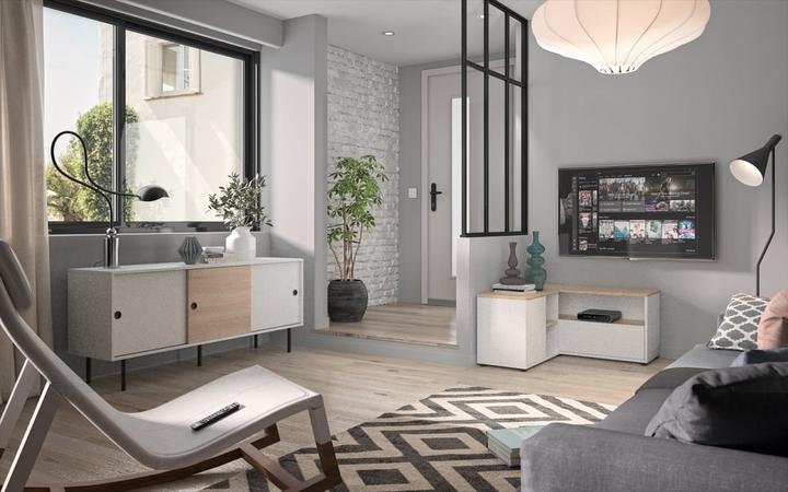 Immagine prodotto Temahome Porta TV angolare 90 bianco e rovere (45 x 90 cm)