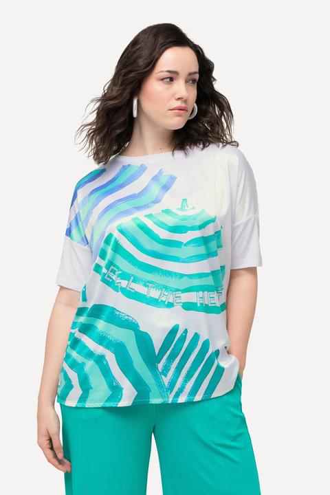 Produktbild Ulla Popken T-Shirt, Satin-Vorderseite, U-Boot-Ausschnitt, Halbarm (58)