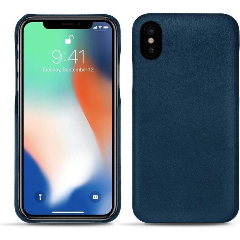 Noreve Lederschutzhülle (Apple iPhone XS Max), Smartphone Hülle, Blau