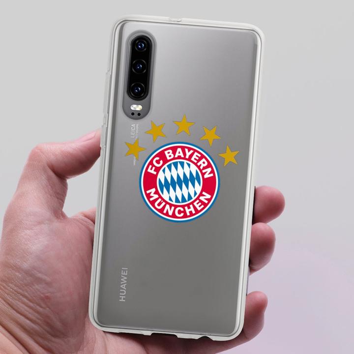 Produktbild DeinDesign Silikon Hülle für Huawei P30 Handyhülle Case Smartphone Schutzhülle FC Bayern München FCB Sterne (Huawei P30)